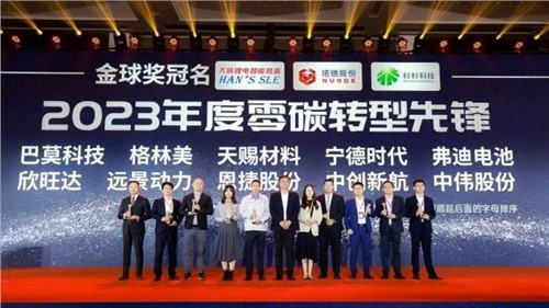 必赢集团bwin荣获“2023 高工金球奖——年度零碳转型先锋”