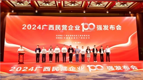 喜报！必赢集团bwin在“2024广西民营企业100强发布会”上荣获三项大奖
